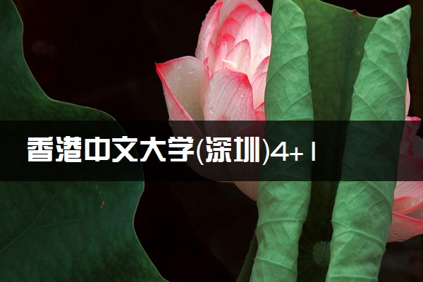 香港中文大学（深圳）4+1/3+2国际项目学费（2025参考）