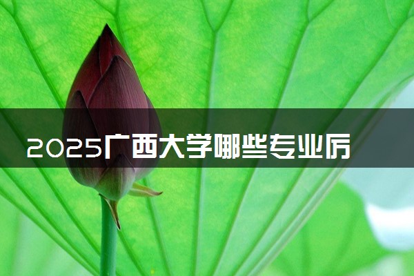 2025广西大学哪些专业厉害 报考什么专业好