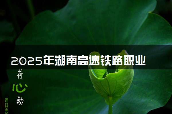 2025年湖南高速铁路职业技术学院单招招生计划及专业