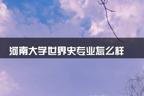 河南大学世界史专业怎么样 录取分数线多少