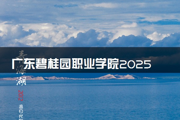 广东碧桂园职业学院2025录取分数线整理 最低多少分可以考上