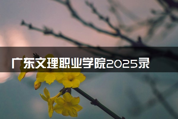 广东文理职业学院2025录取分数线整理 最低多少分可以考上