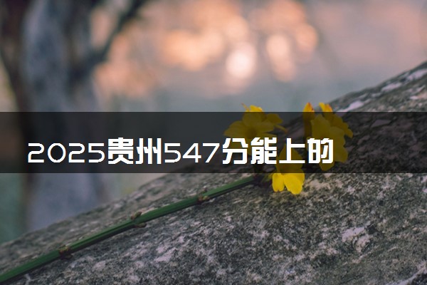 2025贵州547分能上的大学有哪些 可以报考院校名单