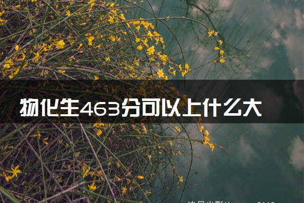 物化生463分可以上什么大学 怎么填报志愿
