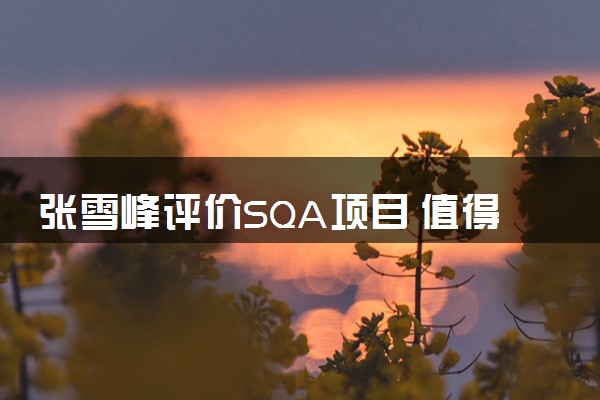 张雪峰评价SQA项目 值得去读吗