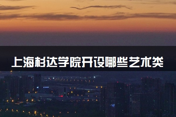 上海杉达学院开设哪些艺术类专业 什么专业前景好