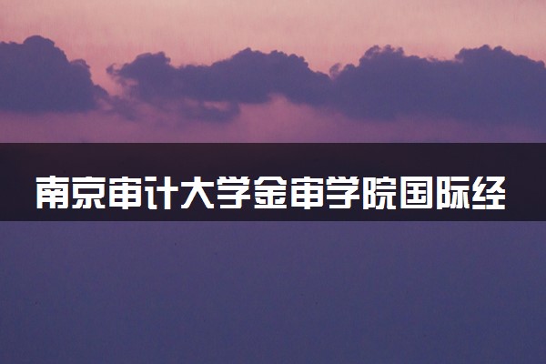 南京审计大学金审学院国际经济与贸易专业怎么样 录取分数线多少