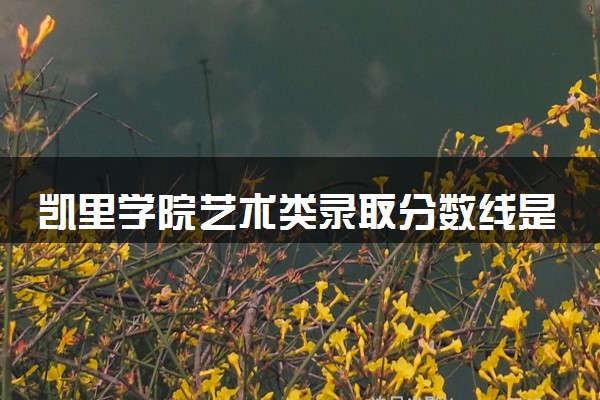 凯里学院艺术类录取分数线是多少 各省分数整理