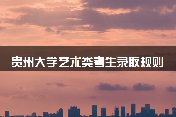 贵州大学艺术类考生录取规则是怎样的 有哪些要求