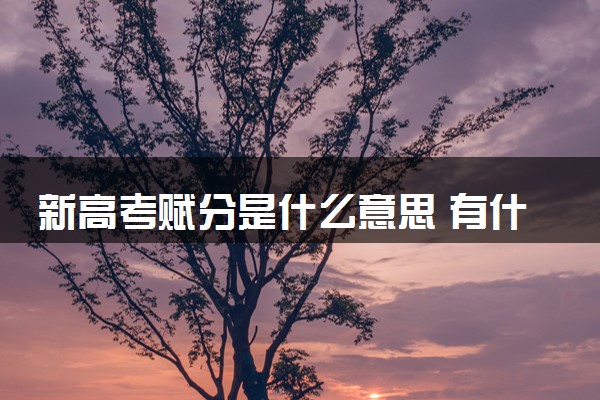 新高考赋分是什么意思 有什么优缺点