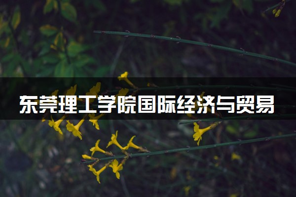 东莞理工学院国际经济与贸易专业怎么样 录取分数线多少