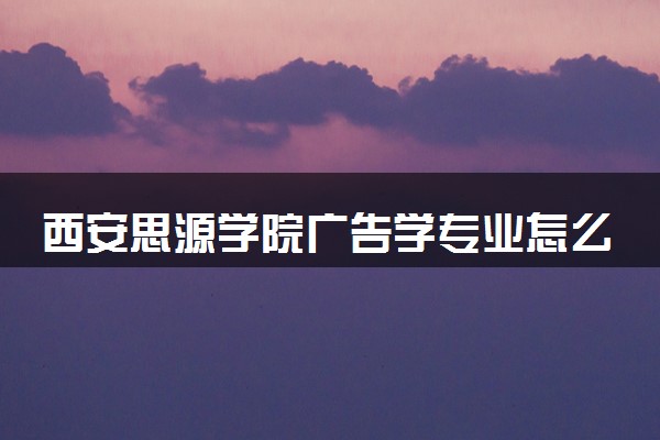 西安思源学院广告学专业怎么样 录取分数线多少