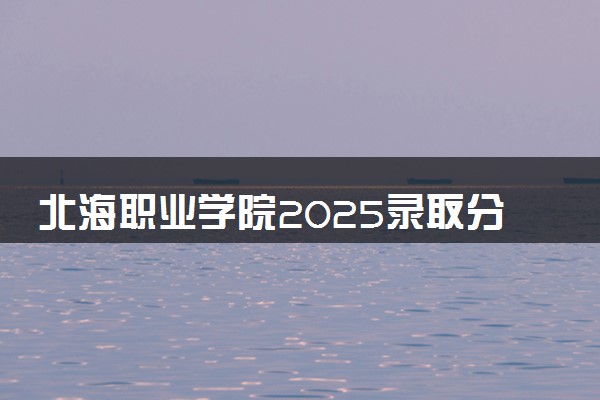 北海职业学院2025录取分数线整理 最低多少分可以考上