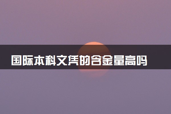 国际本科文凭的含金量高吗 推荐报考吗