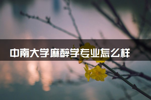 中南大学麻醉学专业怎么样 录取分数线多少