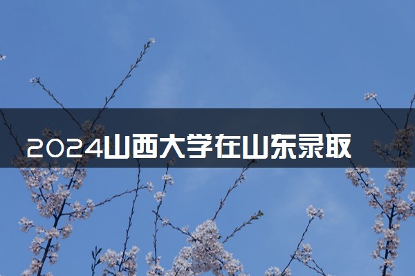 2024山西大学在山东录取分数线 各专业分数及位次
