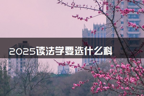 2025读法学要选什么科 哪些组合比较好
