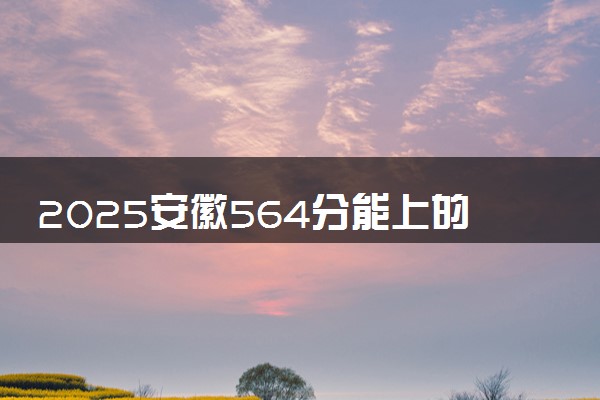 2025安徽564分能上的大学有哪些 可以报考院校名单