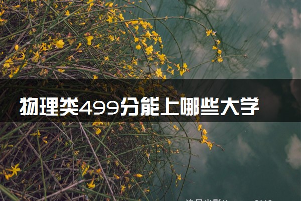 物理类499分能上哪些大学 如何挑选院校