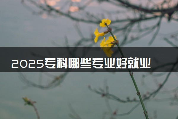 2025专科哪些专业好就业 比较好的专业推荐