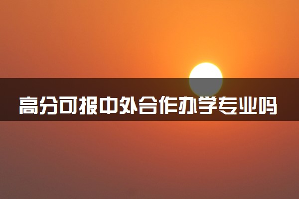 高分可报中外合作办学专业吗 什么大学专业好
