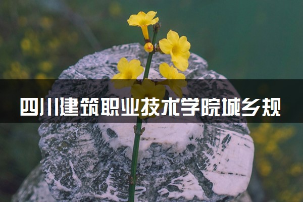 四川建筑职业技术学院城乡规划专业怎么样 录取分数线多少