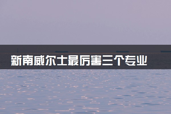 新南威尔士最厉害三个专业 读完好就业吗
