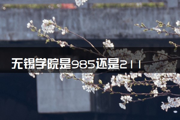 无锡学院是985还是211 含金量怎么样