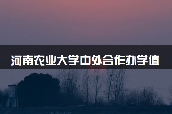 河南农业大学中外合作办学值得去读吗 就业率如何