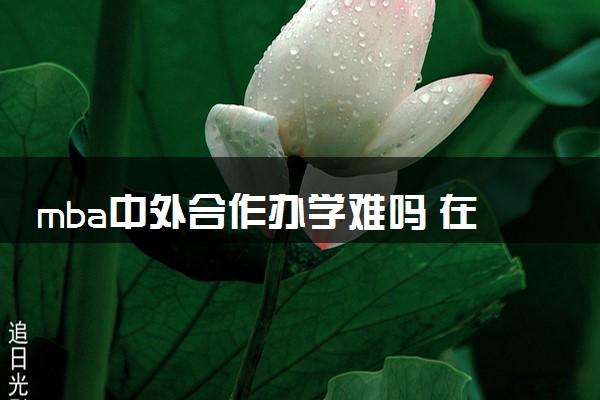 mba中外合作办学难吗 在求职中好使吗