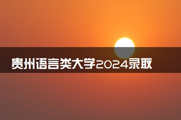 贵州语言类大学2024录取分数线是多少 什么学校好