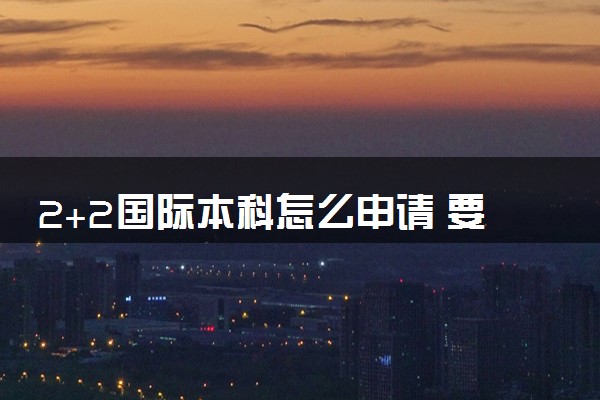 2+2国际本科怎么申请 要多少分