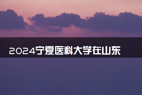 2024宁夏医科大学在山东录取分数线 各专业分数及位次