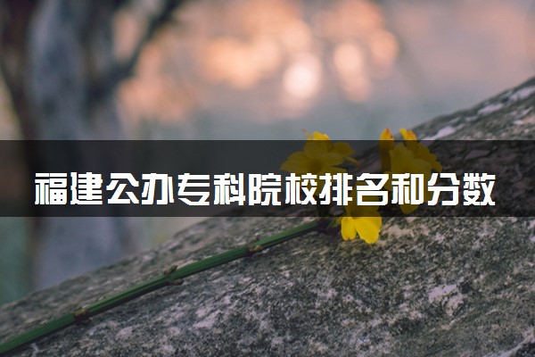 福建公办专科院校排名和分数线多少（2025年参考）