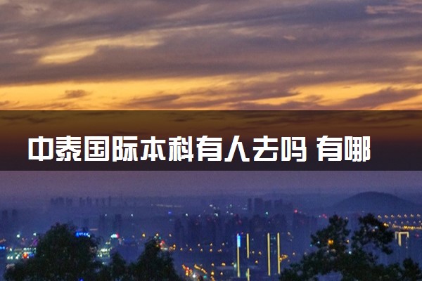 中泰国际本科有人去吗 有哪些优势