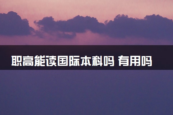职高能读国际本科吗 有用吗