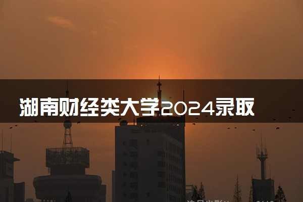 湖南财经类大学2024录取分数线是多少 什么学校好