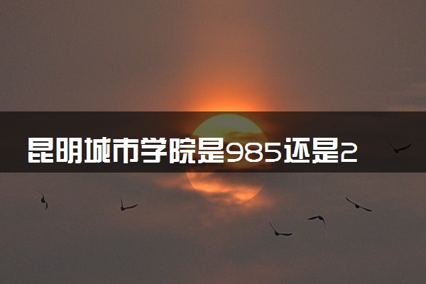 昆明城市学院是985还是211 含金量怎么样