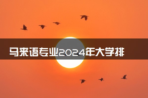 马来语专业2024年大学排名 最好的大学排行榜