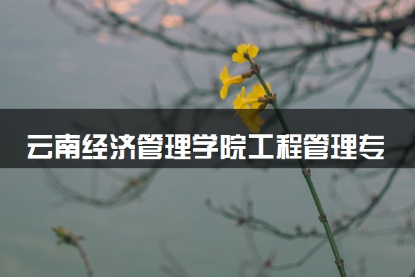 云南经济管理学院工程管理专业怎么样 录取分数线多少