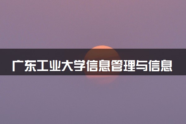 广东工业大学信息管理与信息系统专业怎么样 录取分数线多少