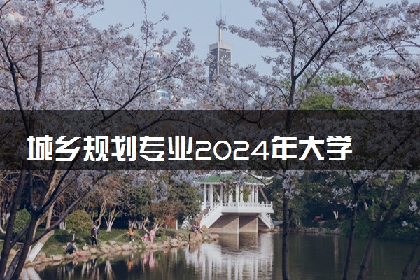 城乡规划专业2024年大学排名 最好的大学排行榜