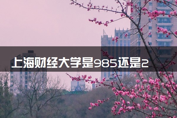 上海财经大学是985还是211 含金量怎么样