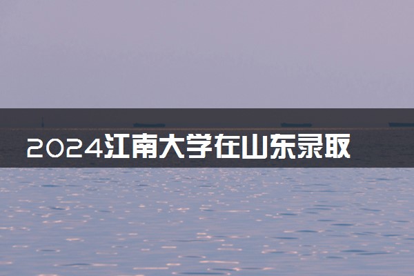 2024江南大学在山东录取分数线 各专业分数及位次