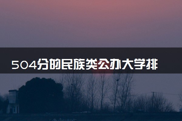 504分的民族类公办大学排行榜（2025考生参考)