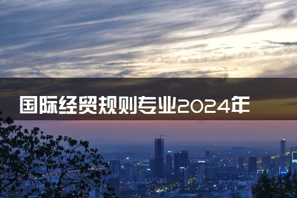 国际经贸规则专业2024年大学排名 最好的大学排行榜