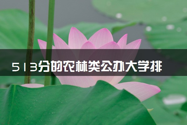 513分的农林类公办大学排行榜（2025考生参考)