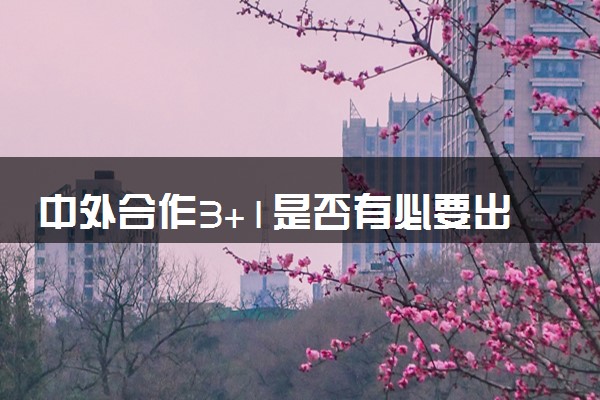 中外合作3+1是否有必要出国 几年可以毕业