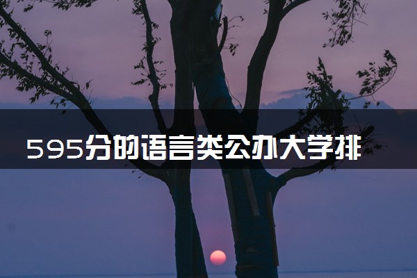 595分的语言类公办大学排行榜（2025考生参考)