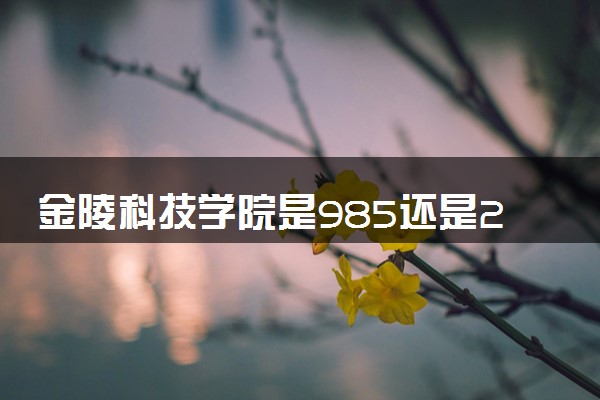 金陵科技学院是985还是211 含金量怎么样
